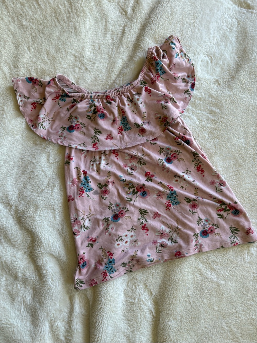btween Pink Floral Elastic Waist Top